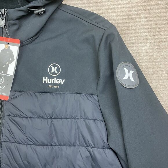 Hurley Men's Wind Resistant Jacket Black Medium NWT - Picture 2 of 8